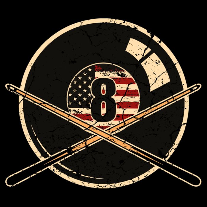 Father's Day Billiards Eight Balls With American Flag Gift For Dad Drawstring Bag