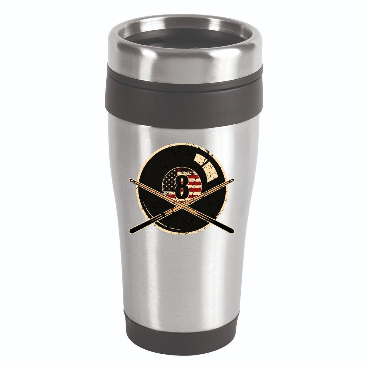 Father's Day Billiards Eight Balls With American Flag Gift For Dad 16oz Travel Tumbler