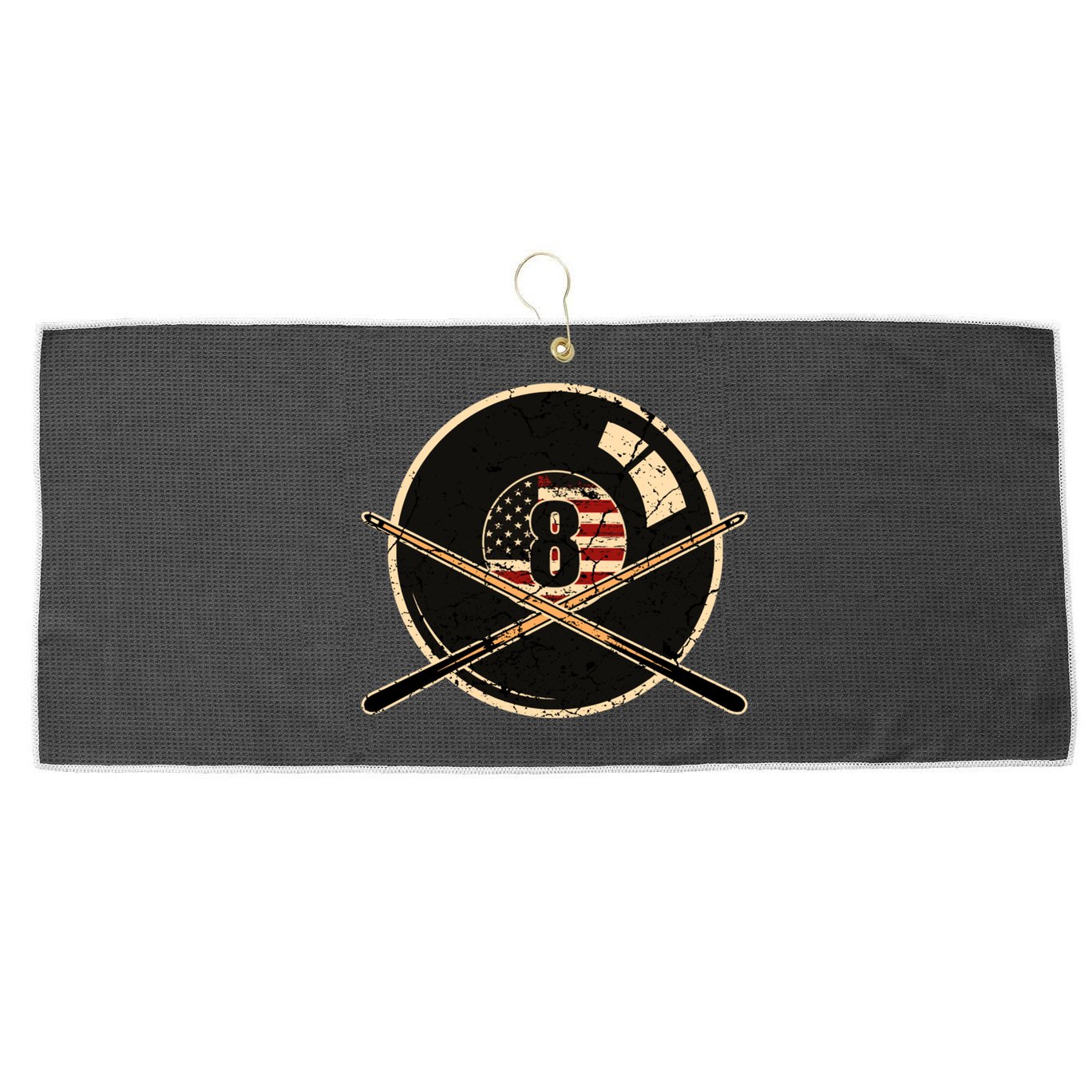 Father's Day Billiards Eight Balls With American Flag Gift For Dad Large Microfiber Waffle Golf Towel