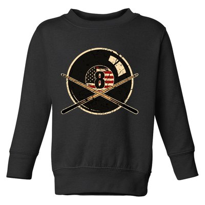 Father's Day Billiards Eight Balls With American Flag Gift For Dad Toddler Sweatshirt