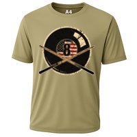 Father's Day Billiards Eight Balls With American Flag Gift For Dad Cooling Performance Crew T-Shirt