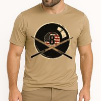 Father's Day Billiards Eight Balls With American Flag Gift For Dad Cooling Performance Crew T-Shirt