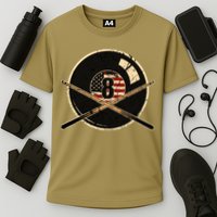 Father's Day Billiards Eight Balls With American Flag Gift For Dad Cooling Performance Crew T-Shirt