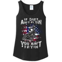 Funny Dirt Bike Riding US Flag MX Motocross Rider Supercross Ladies Essential Tank