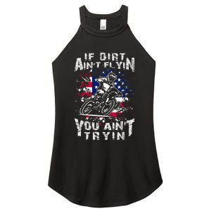 Funny Dirt Bike Riding US Flag MX Motocross Rider Supercross Women's Perfect Tri Rocker Tank