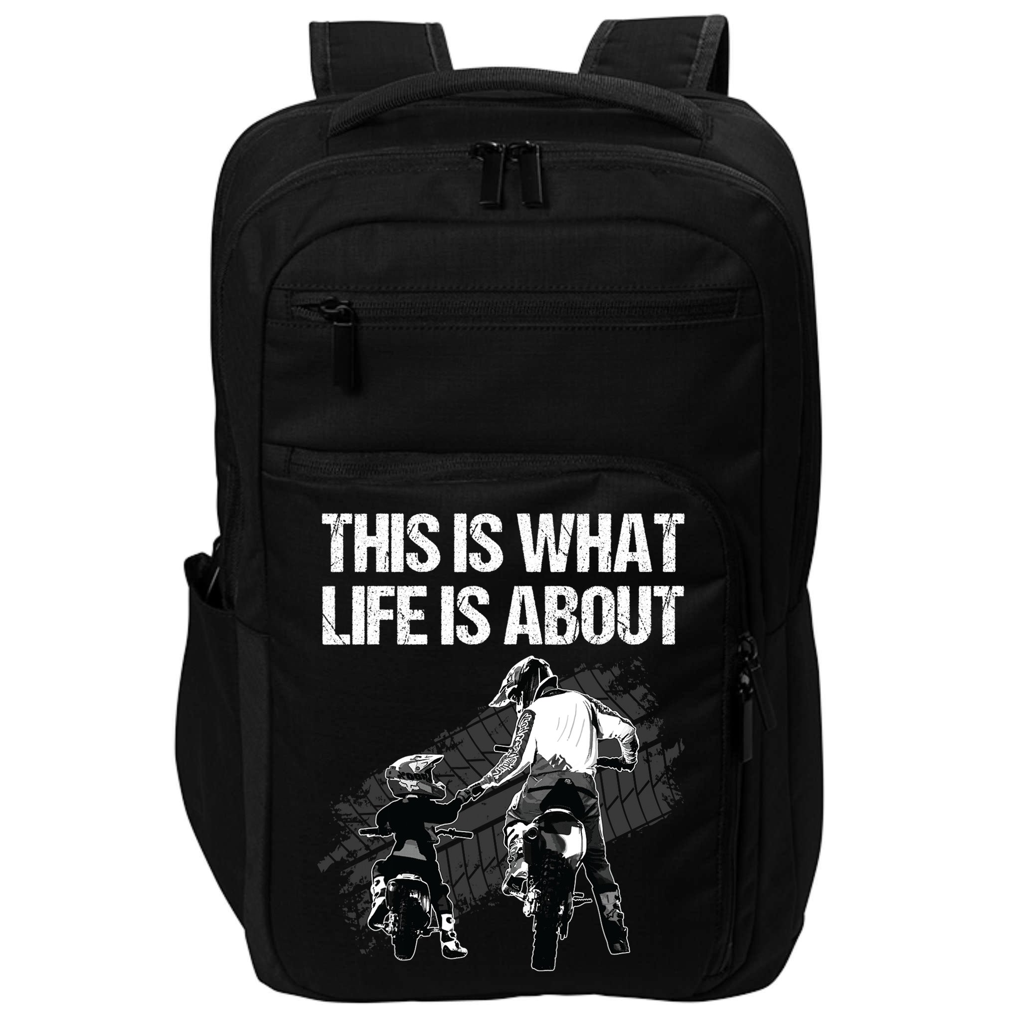 Funny Dirt Bike Art For Men Dad Boys Kid Motorcycle Lover Impact Tech Backpack