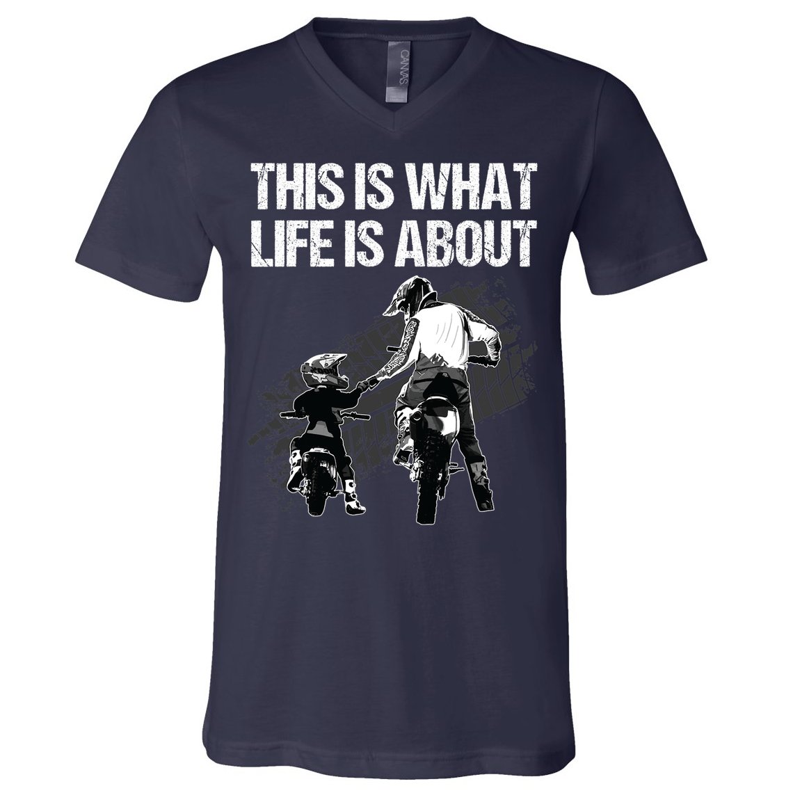 Funny Dirt Bike Art For Men Dad Boys Kid Motorcycle Lover V-Neck T-Shirt