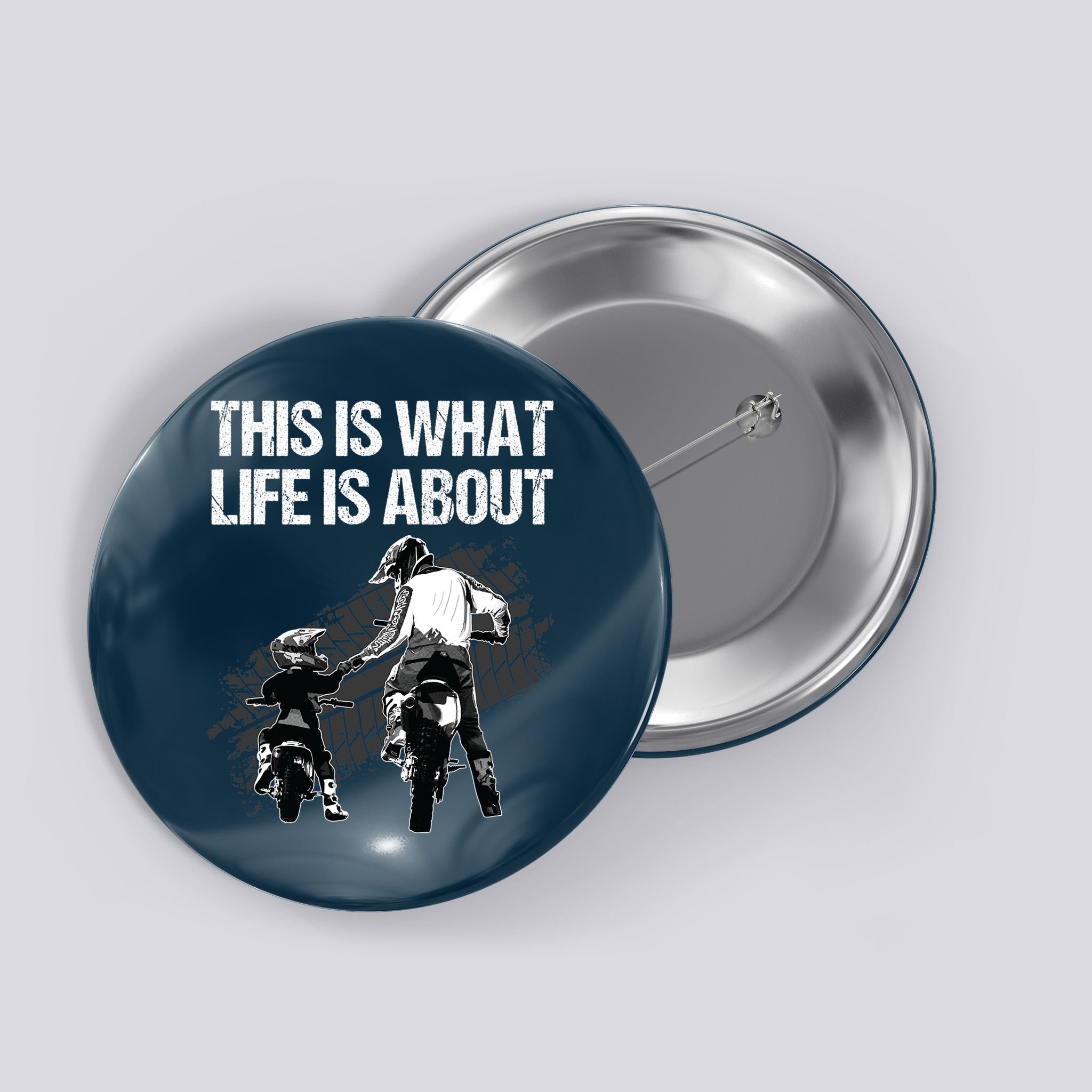 Funny Dirt Bike Art For Men Dad Boys Kid Motorcycle Lover Button