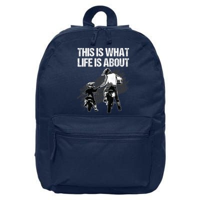 Funny Dirt Bike Art For Men Dad Boys Kid Motorcycle Lover 16 in Basic Backpack