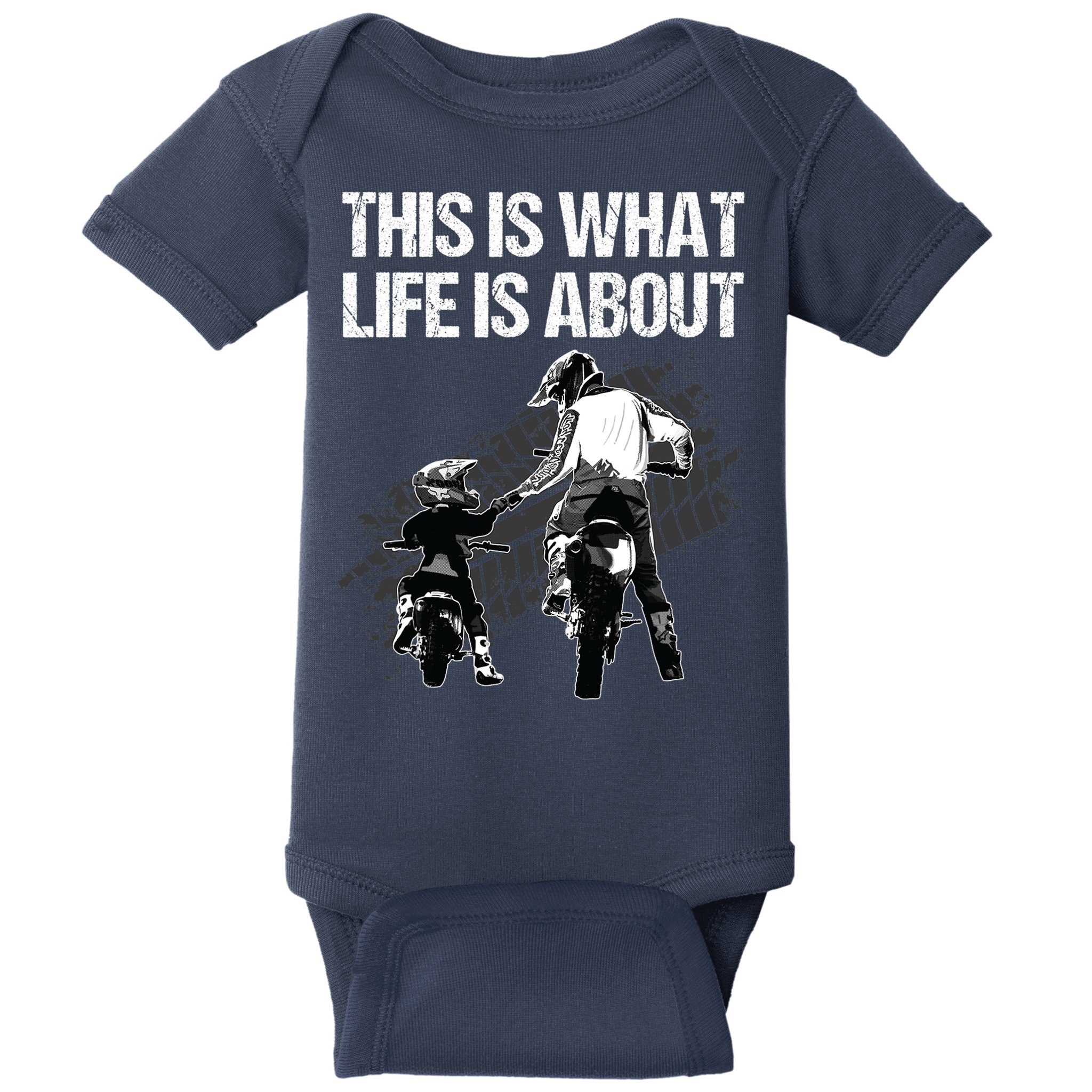 Funny Dirt Bike Art For Men Dad Boys Kid Motorcycle Lover Baby Bodysuit
