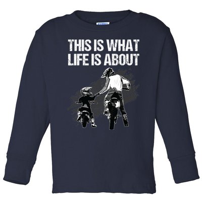 Funny Dirt Bike Art For Men Dad Boys Kid Motorcycle Lover Toddler Long Sleeve Shirt