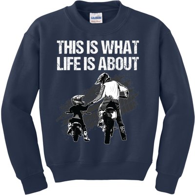 Funny Dirt Bike Art For Men Dad Boys Kid Motorcycle Lover Kids Sweatshirt