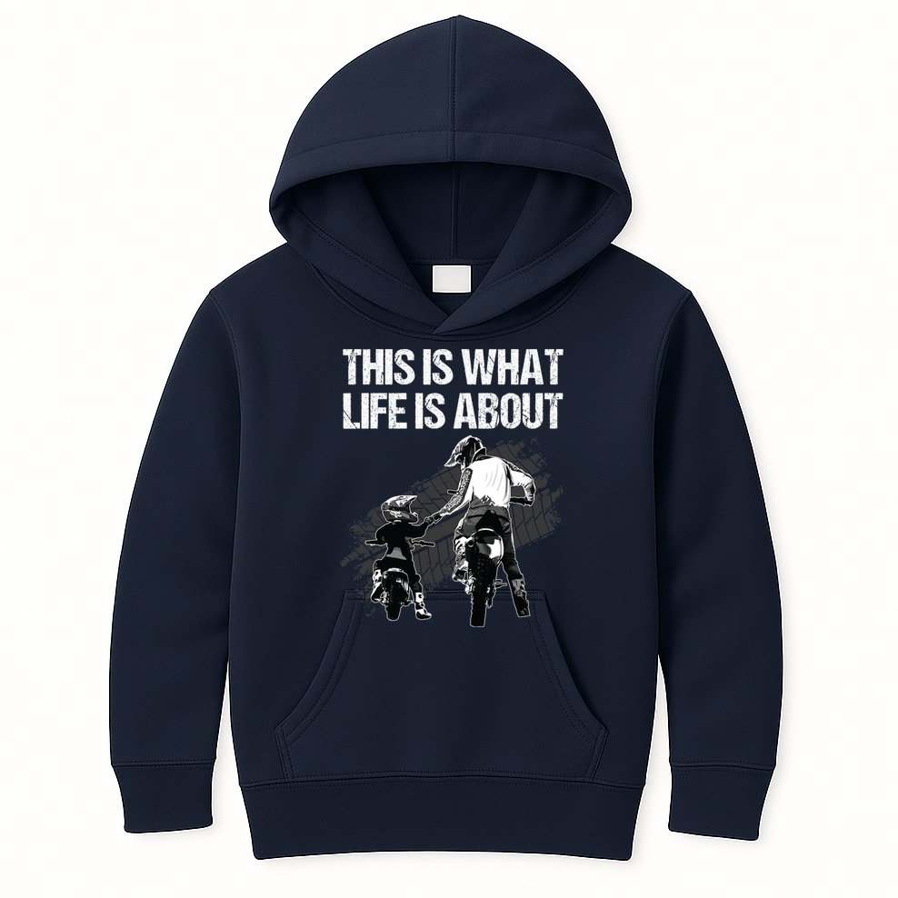 Funny Dirt Bike Art For Men Dad Boys Kid Motorcycle Lover Kids Hoodie
