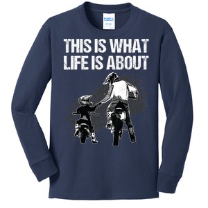 Funny Dirt Bike Art For Men Dad Boys Kid Motorcycle Lover Kids Long Sleeve Shirt