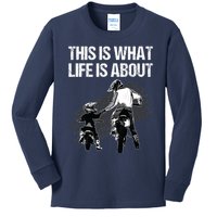 Funny Dirt Bike Art For Men Dad Boys Kid Motorcycle Lover Kids Long Sleeve Shirt