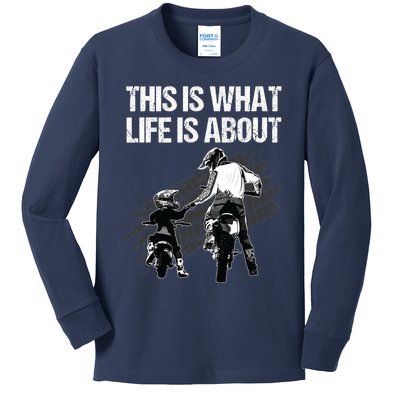 Funny Dirt Bike Art For Men Dad Boys Kid Motorcycle Lover Kids Long Sleeve Shirt