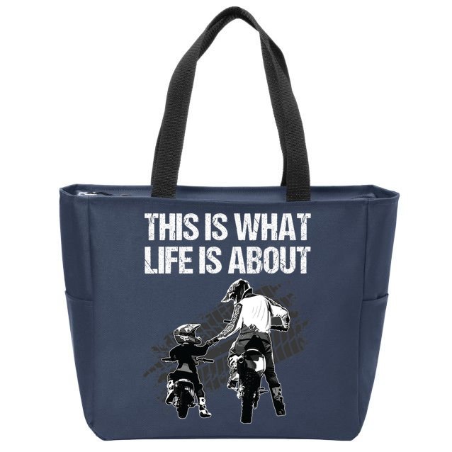 Funny Dirt Bike Art For Men Dad Boys Kid Motorcycle Lover Zip Tote Bag