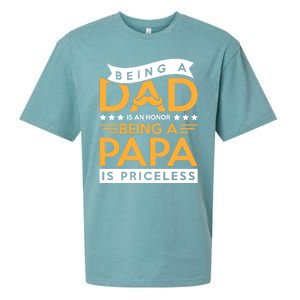 Fathers Day Being A Dad Is An Honor Papa Is Priceless Daddy Cute Gift Sueded Cloud Jersey T-Shirt