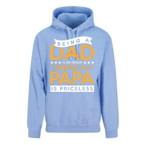 Fathers Day Being A Dad Is An Honor Papa Is Priceless Daddy Cute Gift Unisex Surf Hoodie