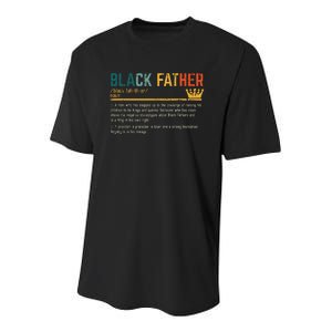 Fathers Day Black Father Definition African American Dad Youth Performance Sprint T-Shirt