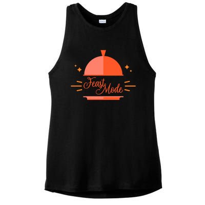 Funny Dinner Bell Holiday Feast Mode Cute Gift Ladies PosiCharge Tri-Blend Wicking Tank