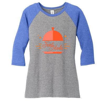 Funny Dinner Bell Holiday Feast Mode Cute Gift Women's Tri-Blend 3/4-Sleeve Raglan Shirt