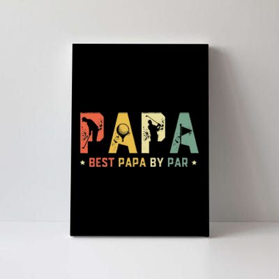 Father's Day Best Papa by Par Golf Gift Papa Golf Canvas