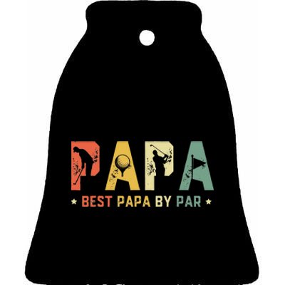 Father's Day Best Papa by Par Golf Gift Papa Golf Ceramic Bell Ornament