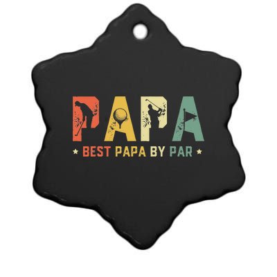 Father's Day Best Papa by Par Golf Gift Papa Golf Ceramic Star Ornament