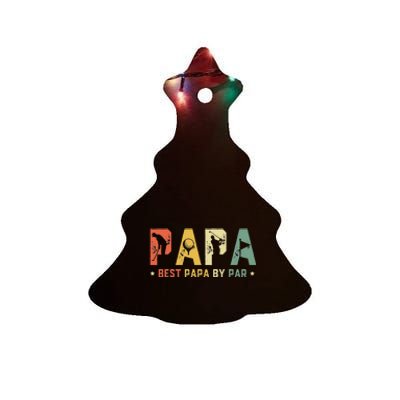 Father's Day Best Papa by Par Golf Gift Papa Golf Ceramic Tree Ornament