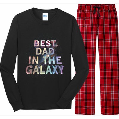 Fathers Day Best Dad In The Galaxy Rainbow Cute Gift Long Sleeve Pajama Set