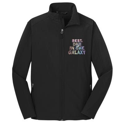 Fathers Day Best Dad In The Galaxy Rainbow Cute Gift Core Soft Shell Jacket