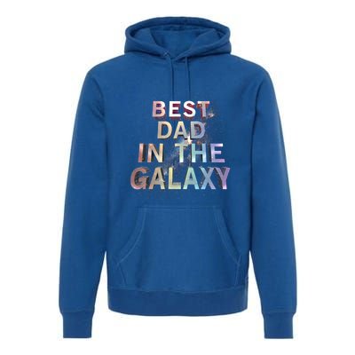 Fathers Day Best Dad In The Galaxy Rainbow Cute Gift Premium Hoodie