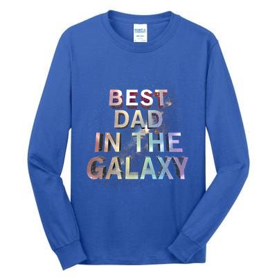 Fathers Day Best Dad In The Galaxy Rainbow Cute Gift Tall Long Sleeve T-Shirt