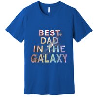 Fathers Day Best Dad In The Galaxy Rainbow Cute Gift Premium T-Shirt