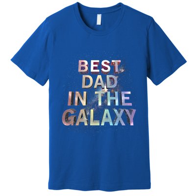 Fathers Day Best Dad In The Galaxy Rainbow Cute Gift Premium T-Shirt