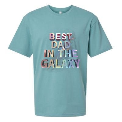 Fathers Day Best Dad In The Galaxy Rainbow Cute Gift Sueded Cloud Jersey T-Shirt