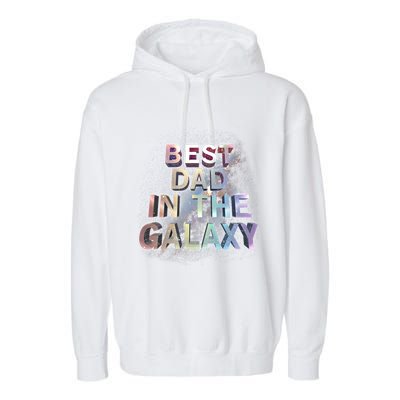 Fathers Day Best Dad In The Galaxy Rainbow Cute Gift Garment-Dyed Fleece Hoodie