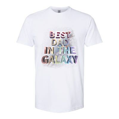 Fathers Day Best Dad In The Galaxy Rainbow Cute Gift Softstyle CVC T-Shirt