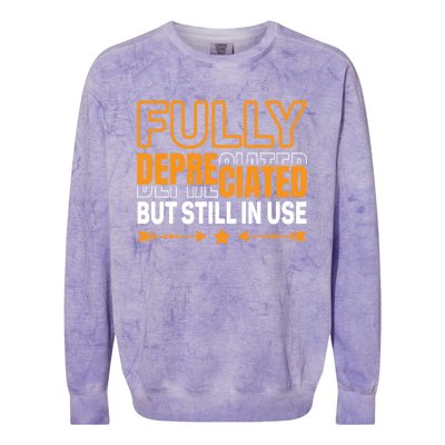 Fully Depreciated But Still In Use Cute Gift Colorblast Crewneck Sweatshirt