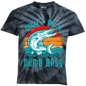 Fishing DonT Be Dumb Bass Funny Dad Kids Tie-Dye T-Shirt