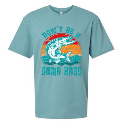 Fishing DonT Be Dumb Bass Funny Dad Sueded Cloud Jersey T-Shirt