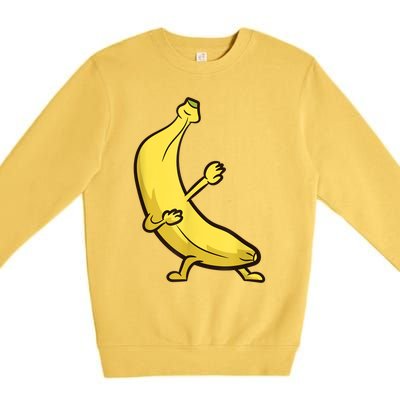 Funny Dabbing Banana Cool Banana Dab Fruit Premium Crewneck Sweatshirt