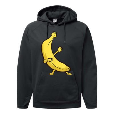 Funny Dabbing Banana Cool Banana Dab Fruit Performance Fleece Hoodie