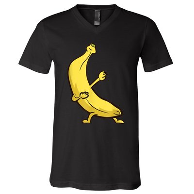 Funny Dabbing Banana Cool Banana Dab Fruit V-Neck T-Shirt