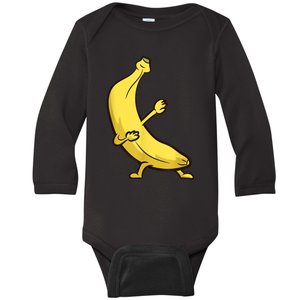 Funny Dabbing Banana Cool Banana Dab Fruit Baby Long Sleeve Bodysuit