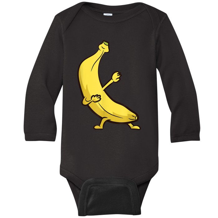 Funny Dabbing Banana Cool Banana Dab Fruit Baby Long Sleeve Bodysuit