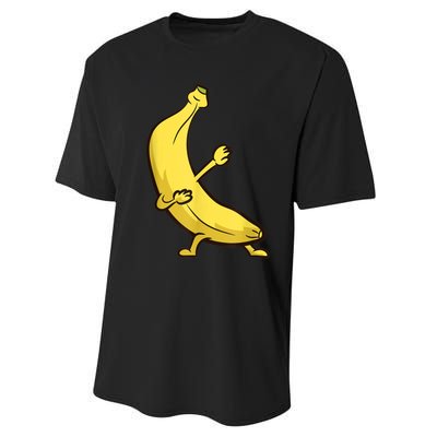 Funny Dabbing Banana Cool Banana Dab Fruit Performance Sprint T-Shirt