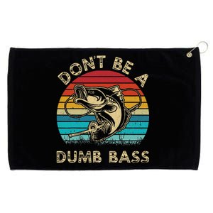 Fishing Dont Be Dumb Bass Grommeted Golf Towel