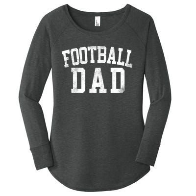 Football Dad Birthday Classic Bold Font Football Daddy Women's Perfect Tri Tunic Long Sleeve Shirt